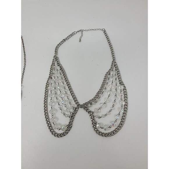 Lot of 2 Peter Pan Collar Necklaces Metal Beaded - Picture 2 of 8